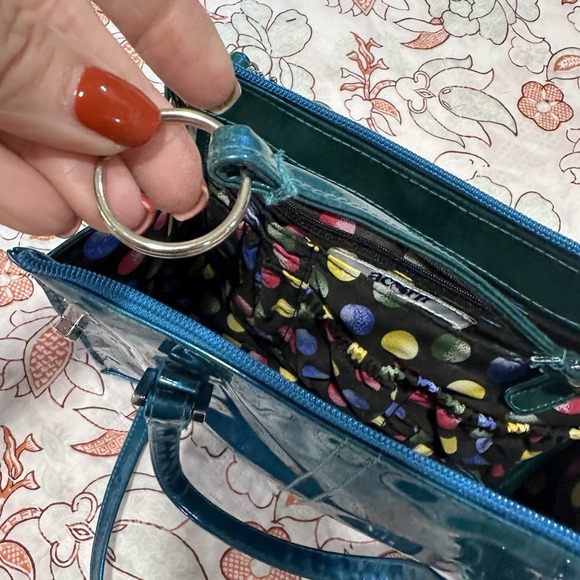 Vintage Shiny Plastic Y2K Style Women's Bag purse strap Turquoise - Picture 13 of 14